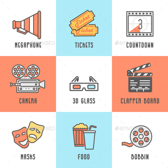 GraphicRiver 9 Cinema Icons 11829003 GraphicRiver 9 Cinema Icons 11829003