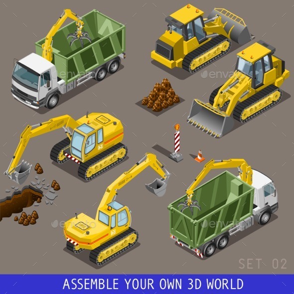 GraphicRiver City Transport Construction Isometric Flat 3D Icon 11831884 GraphicRiver City Transport Construction Isometric Flat 3D Icon 11831884