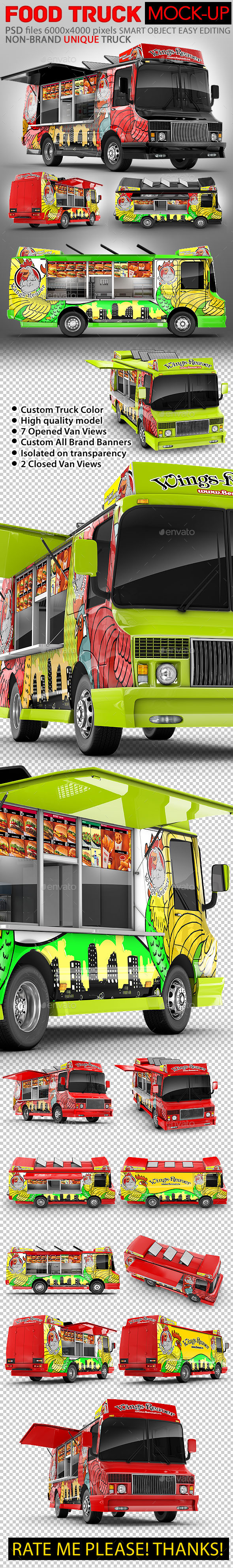 Food Truck Mock-Up. Unique 3D model mockup.