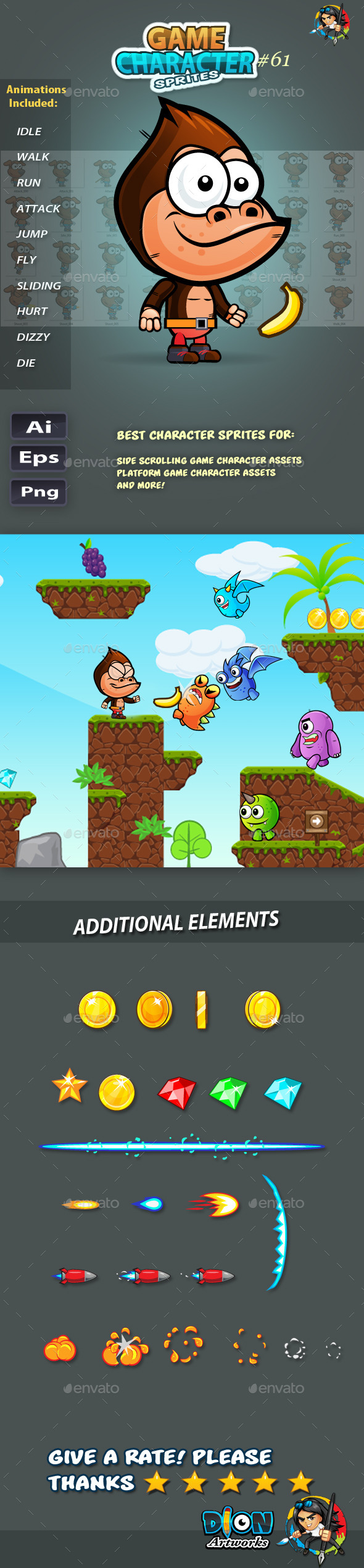 GraphicRiver Gorilla 2D Game Character Sprites 61 11834065 GraphicRiver Gorilla 2D Game Character Sprites 61 11834065