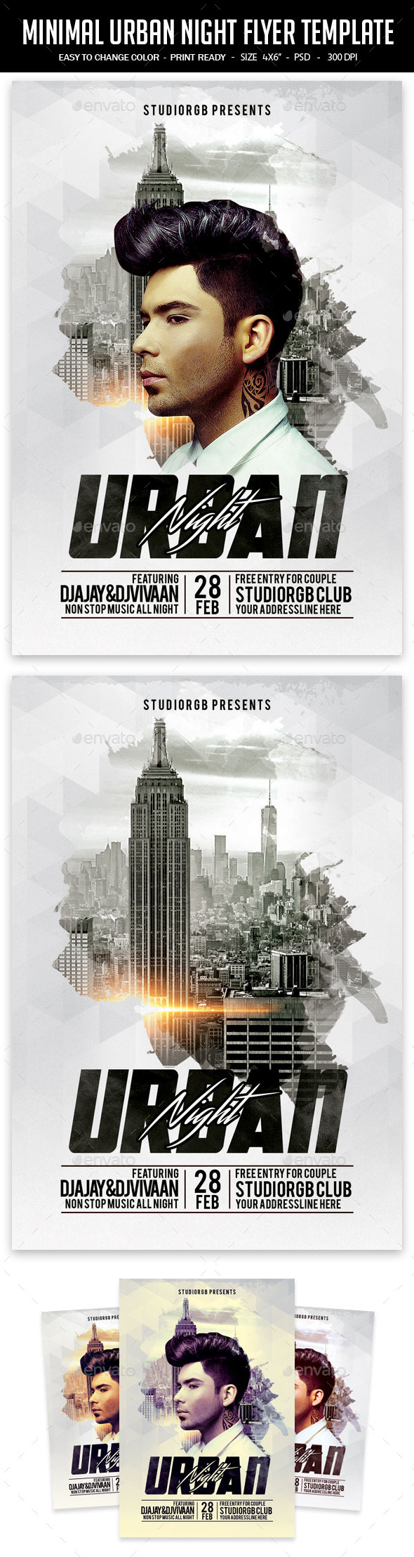 GraphicRiver Minimal Urban Night Flyer Template 11834165 GraphicRiver Minimal Urban Night Flyer Template 11834165