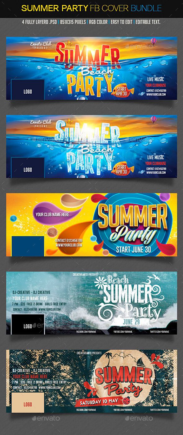 GraphicRiver Summer Facebook Bundle 11838817 GraphicRiver Summer Facebook Bundle 11838817