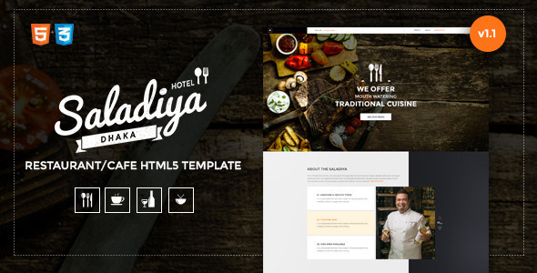 Saladiya Responsive Restaurant/Cafe Html5 Template