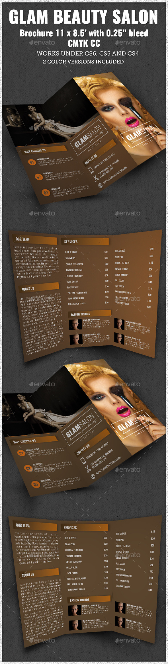 GraphicRiver Glam Beauty Salon Trifold Brochure Indesign 11815760 GraphicRiver Glam Beauty Salon Trifold Brochure Indesign 11815760