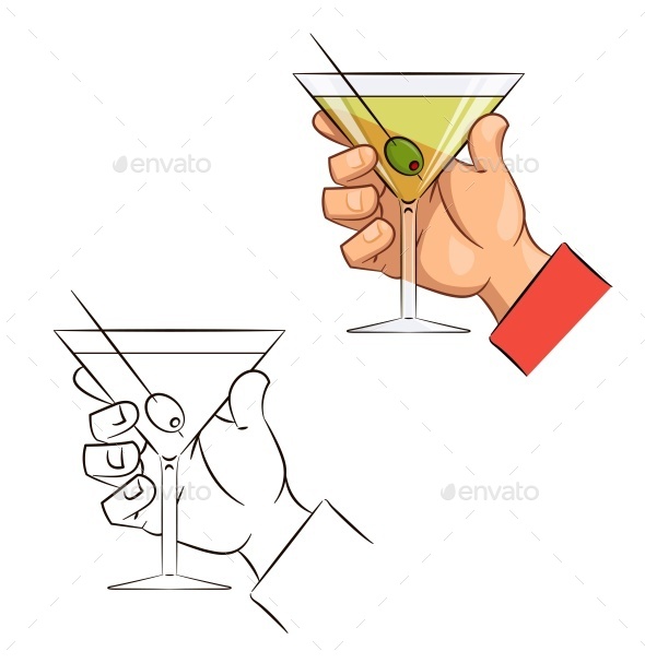 GraphicRiver Glass of Martini with Olive in Hand 11841610 GraphicRiver Glass of Martini with Olive in Hand 11841610