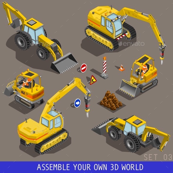 GraphicRiver Isometric City Construction Transport Flat 3D Icon 11841757 GraphicRiver Isometric City Construction Transport Flat 3D Icon 11841757