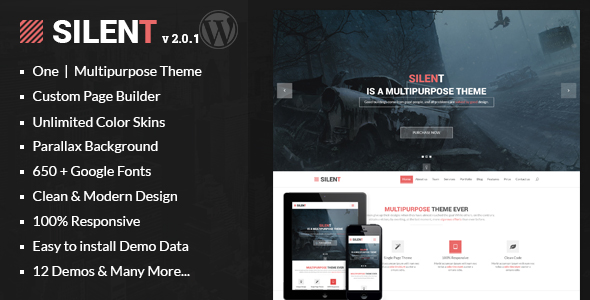 Silent - One Page Multipurpose WordPress Theme