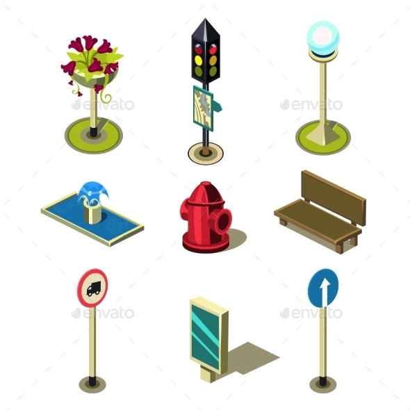 GraphicRiver Flat 3D Isometric High Quality City Street Urban 11842667 GraphicRiver Flat 3D Isometric High Quality City Street Urban 11842667
