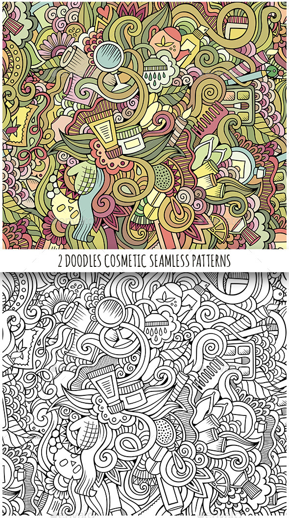 GraphicRiver Beauty and Cosmetics Doodles Seamless Patterns 11844142 GraphicRiver Beauty and Cosmetics Doodles Seamless Patterns 11844142