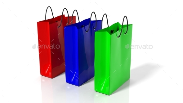 Colorful shopping bags isolated on white background (Misc) Photo Download