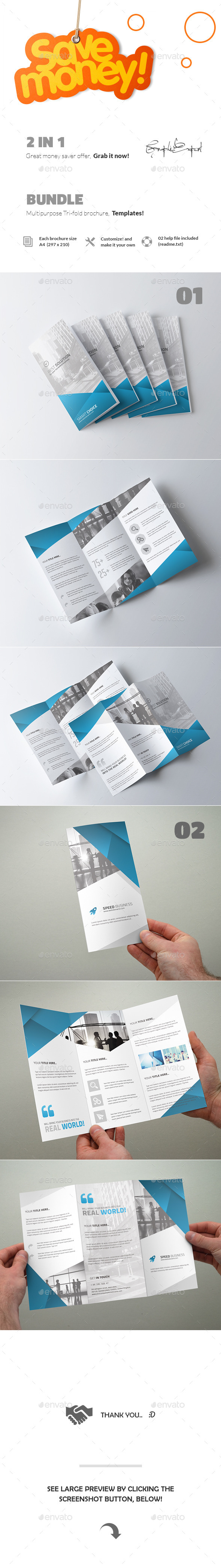 GraphicRiver 2 in 1 Creative Tri-Fold Brochure Bundle 11846496 GraphicRiver 2 in 1 Creative Tri-Fold Brochure Bundle 11846496