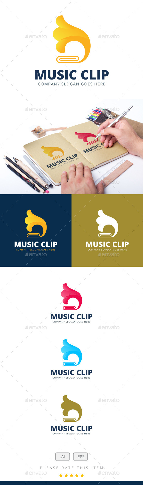 GraphicRiver Music Clip Logo 11846695 GraphicRiver Music Clip Logo 11846695