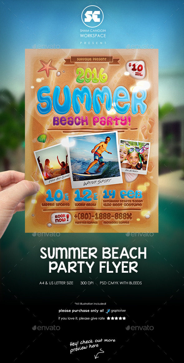 GraphicRiver Summer Beach Party FLyer 11847401 GraphicRiver Summer Beach Party FLyer 11847401