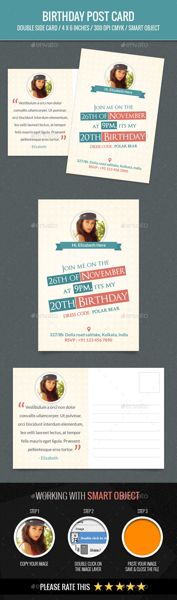 GraphicRiver Birthday PostCard Template 11848203 GraphicRiver Birthday PostCard Template 11848203