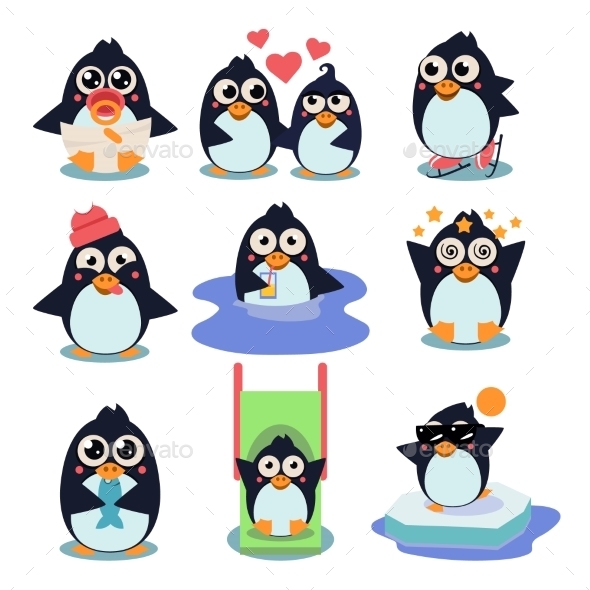 GraphicRiver Penguin Set 11848639 GraphicRiver Penguin Set 11848639