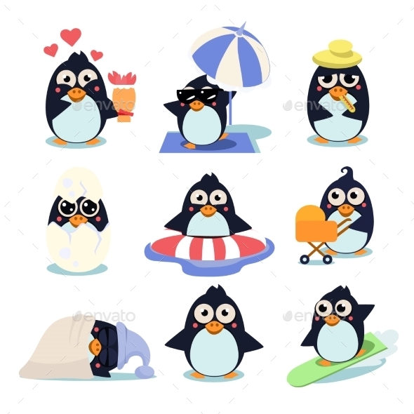 GraphicRiver Penguin Set 11848641 GraphicRiver Penguin Set 11848641