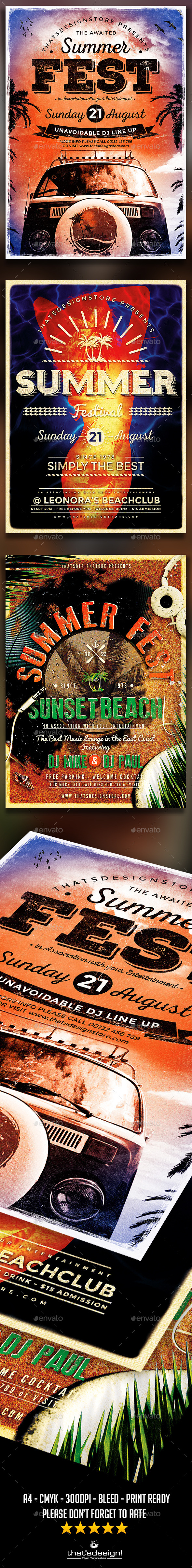 GraphicRiver Summer Fest Flyer Bundle 11848666 GraphicRiver Summer Fest Flyer Bundle 11848666