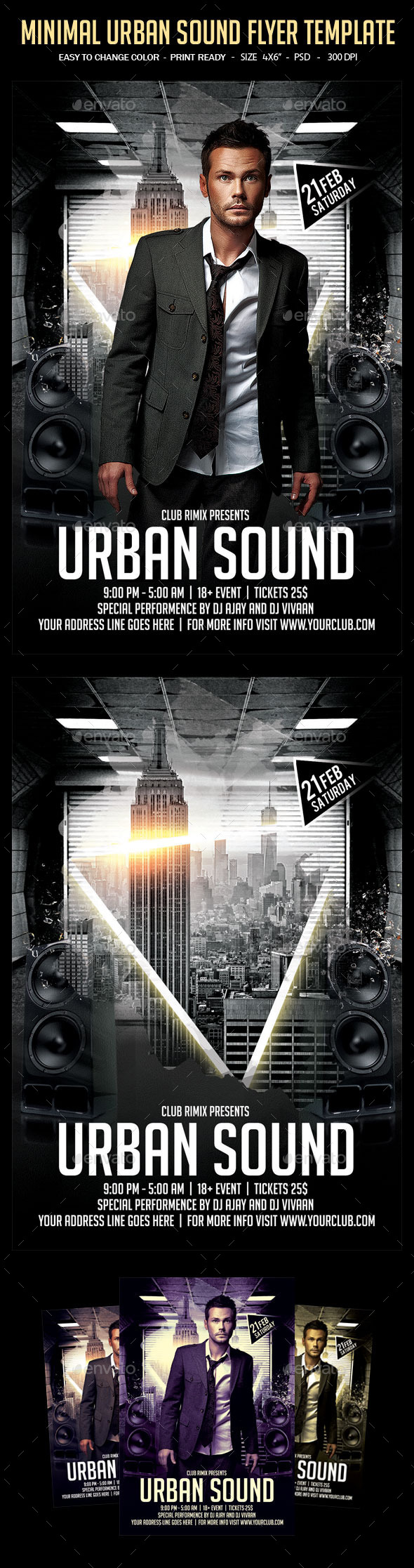 GraphicRiver Minimal Urban Night Flyer Template 11850252 GraphicRiver Minimal Urban Night Flyer Template 11850252