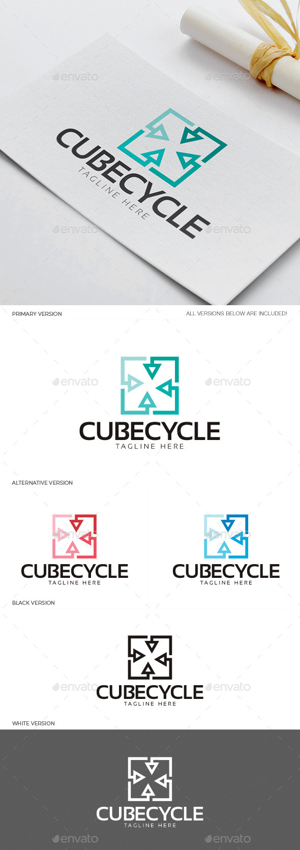 GraphicRiver Cube Cycle Logo 11850580 GraphicRiver Cube Cycle Logo 11850580
