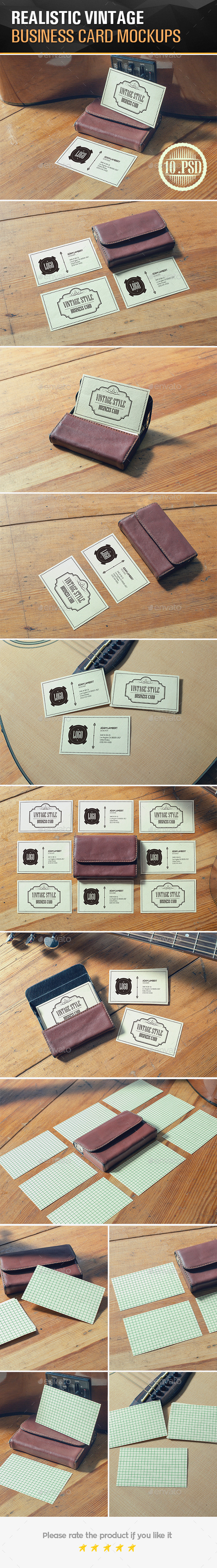 GraphicRiver Realistic Vintage Business Card Mockups 11851576 GraphicRiver Realistic Vintage Business Card Mockups 11851576