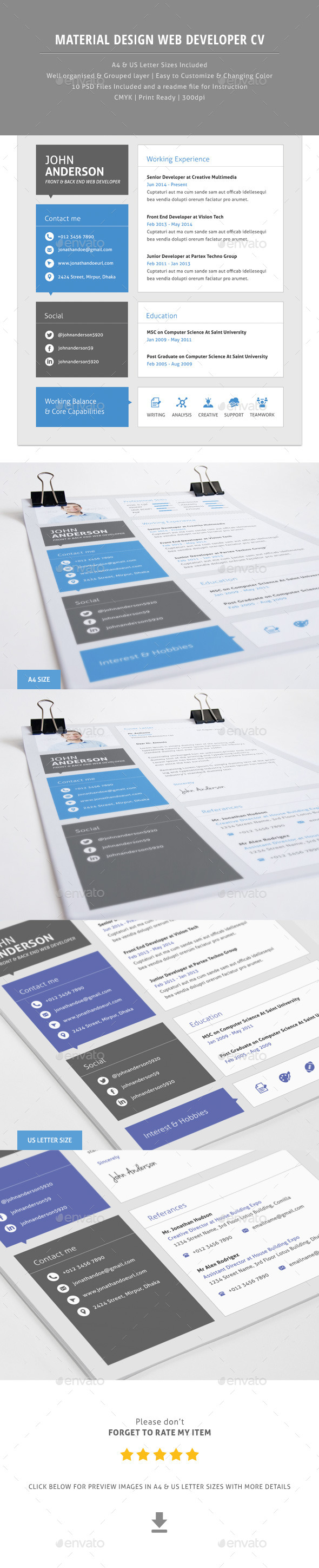 Material CV For Web Developer