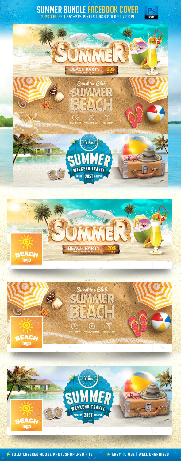 GraphicRiver Summer Bundle Facebook Cover 11858610 GraphicRiver Summer Bundle Facebook Cover 11858610