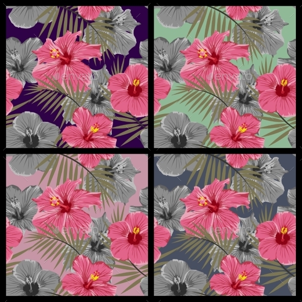 GraphicRiver Set of Tropical Floral Seamless Patterns 11861552 GraphicRiver Set of Tropical Floral Seamless Patterns 11861552