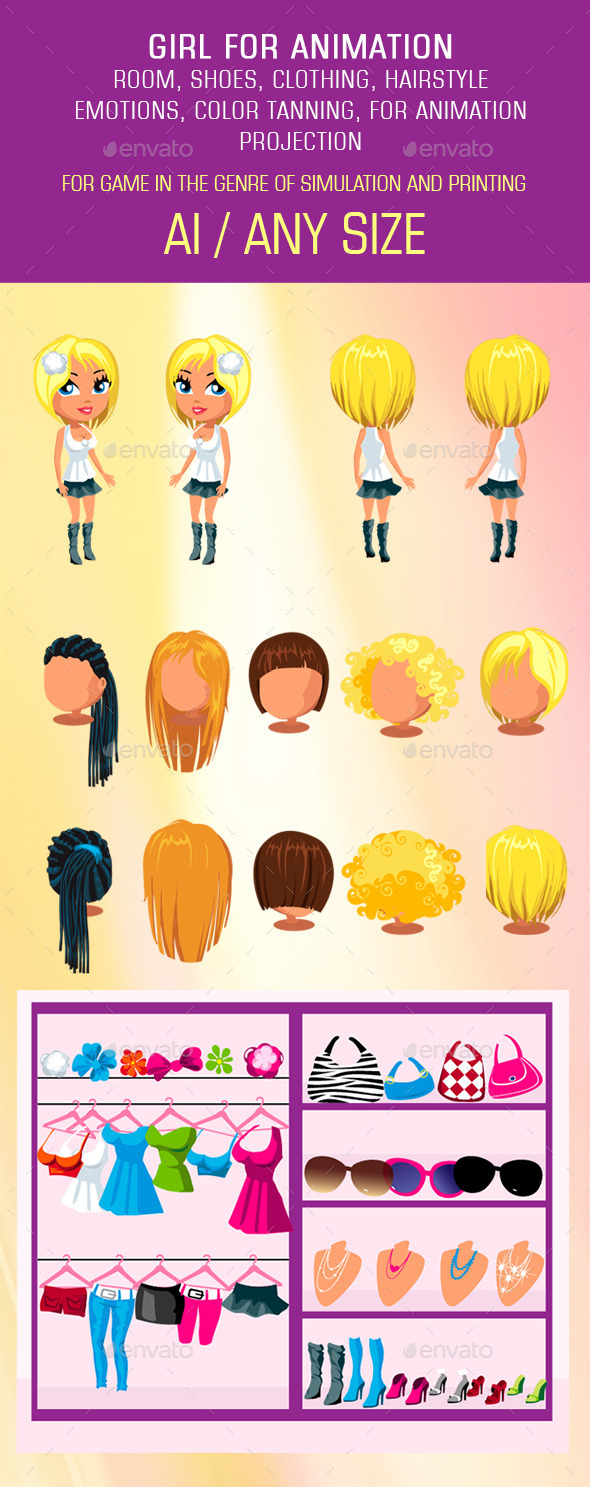 GraphicRiver Girl Mix and Match Character Pack 11861901 GraphicRiver Girl Mix and Match Character Pack 11861901