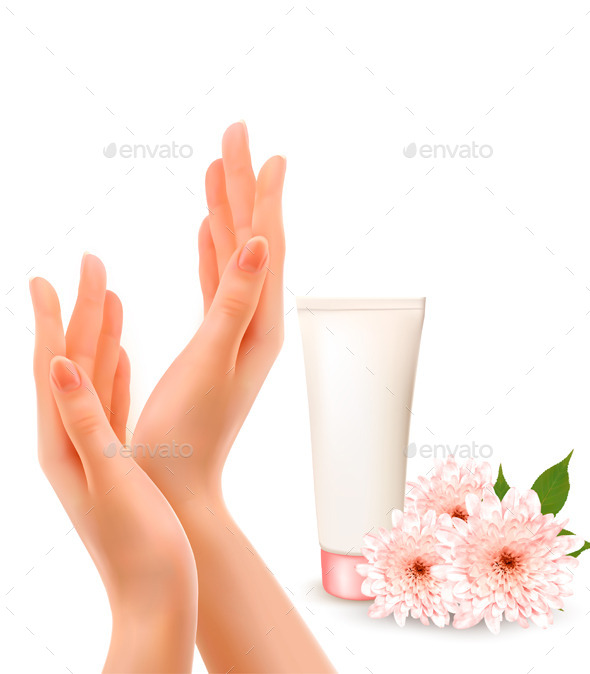 GraphicRiver Female Hands With A Cream And Flowers 11862904 GraphicRiver Female Hands With A Cream And Flowers 11862904