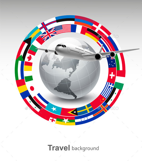 GraphicRiver Travel Background Globe With A Plane 11862999 GraphicRiver Travel Background Globe With A Plane 11862999
