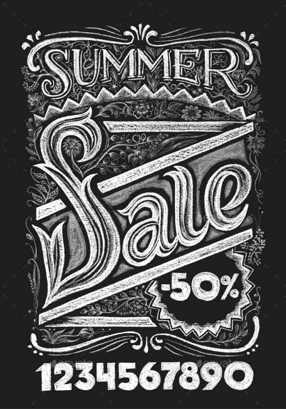 GraphicRiver Summer Sale Chalk Lettering 11863198 GraphicRiver Summer Sale Chalk Lettering 11863198