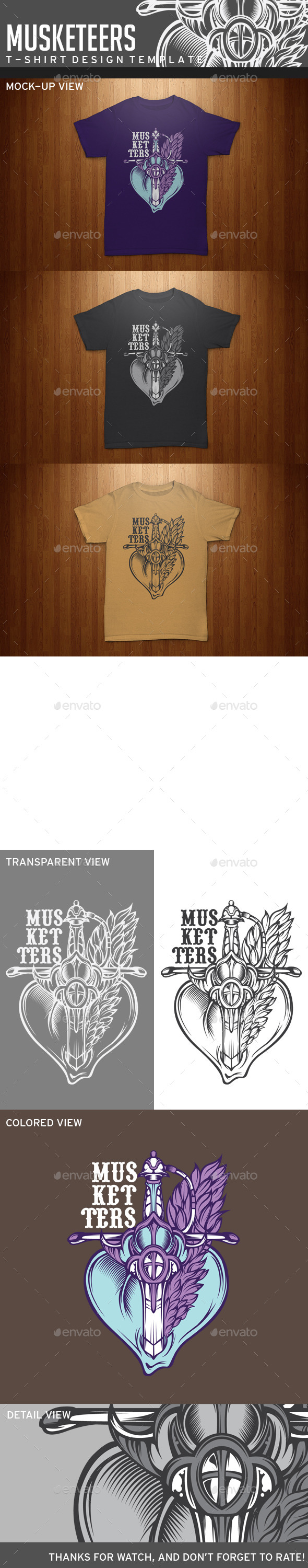 GraphicRiver Muketeers T-Shirt Template 11863534 GraphicRiver Muketeers T-Shirt Template 11863534