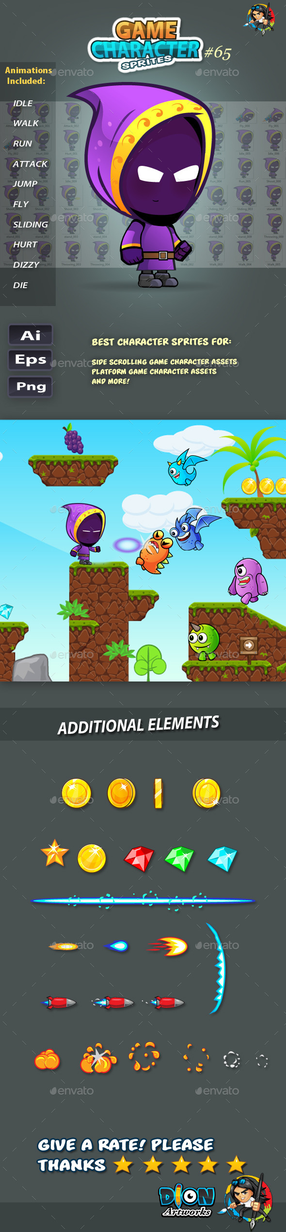 GraphicRiver Mage 2D Game Character Sprites 65 11863612 GraphicRiver Mage 2D Game Character Sprites 65 11863612