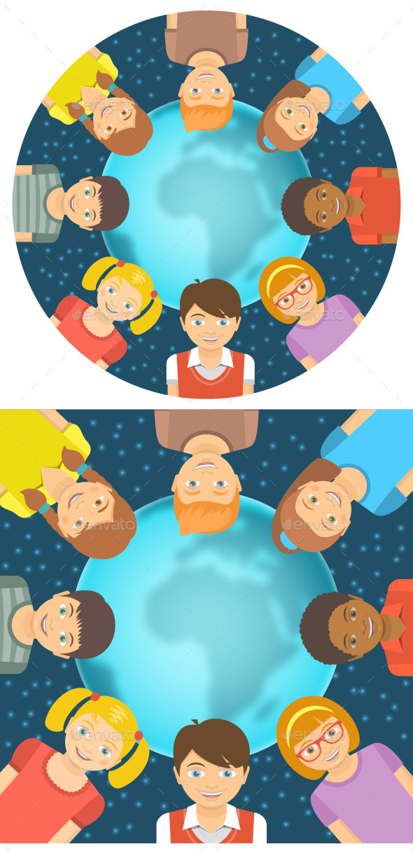 GraphicRiver Kids of Different Races around Earth Flat Concept 11864030 GraphicRiver Kids of Different Races around Earth Flat Concept 11864030
