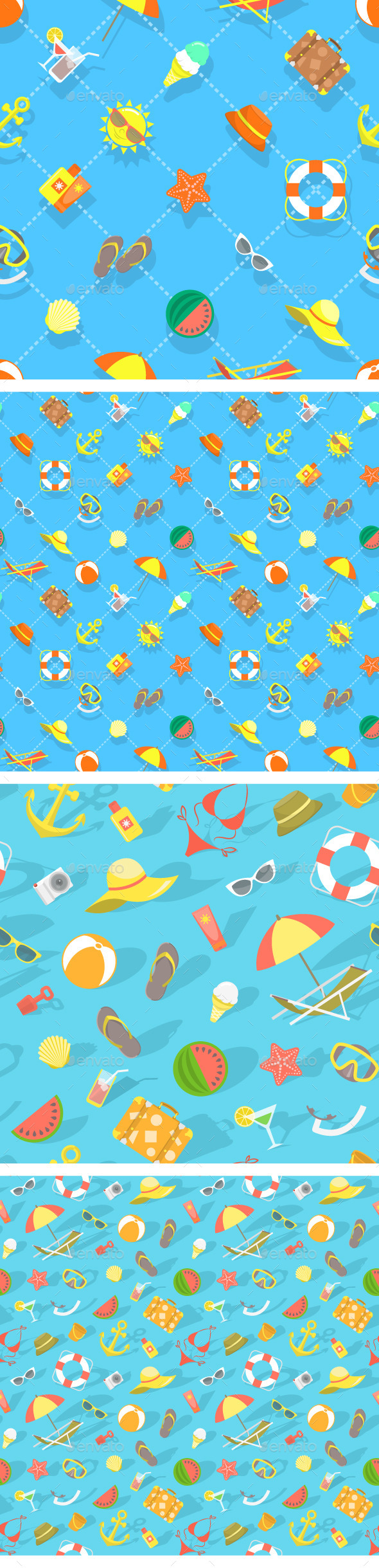 GraphicRiver Summer Vacation Beach Icons Flat Seamless Pattern 11864977 GraphicRiver Summer Vacation Beach Icons Flat Seamless Pattern 11864977