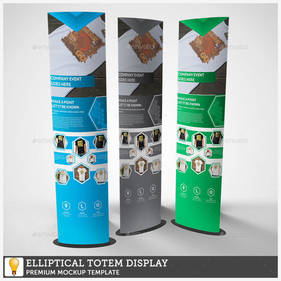 Elliptical Totem Display Mockup 