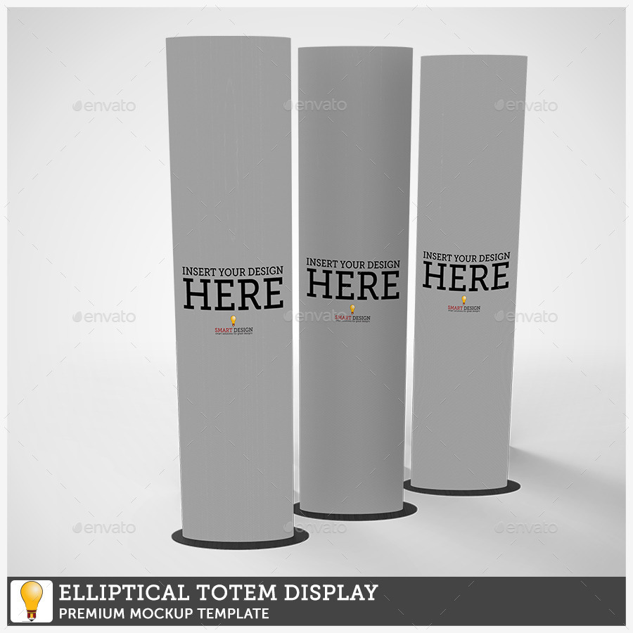 Elliptical Totem Display Mockup | GraphicRiver