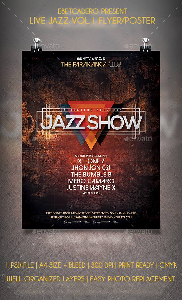 GraphicRiver Live Jazz Flyer Poster Vol.1 11865675 GraphicRiver Live Jazz Flyer Poster Vol.1 11865675