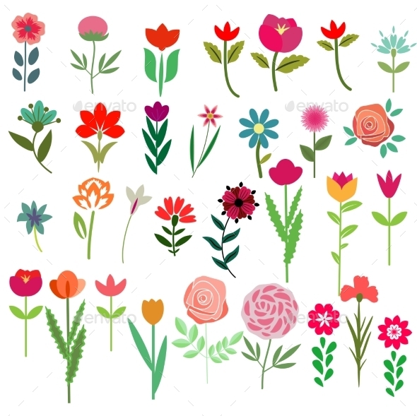 GraphicRiver Flowers Set 11866099 GraphicRiver Flowers Set 11866099