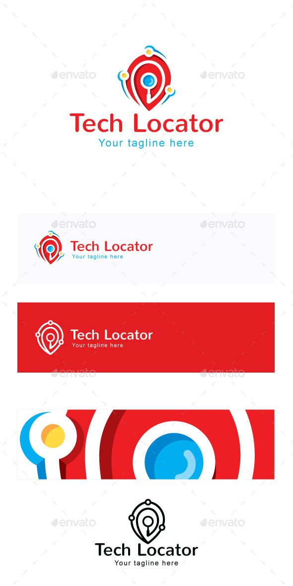 Tech Locator Stock Logo Template (Symbols)