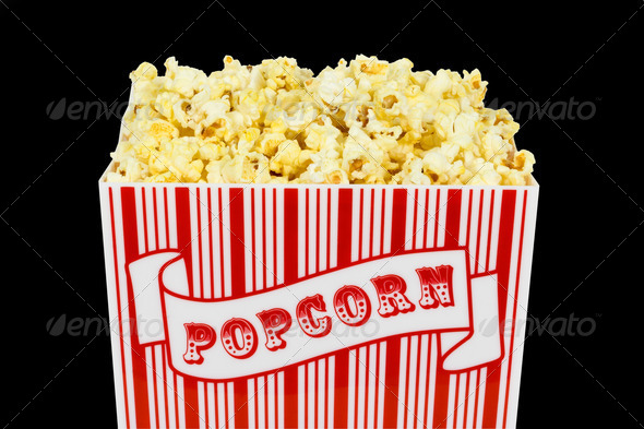Popcorn Isolated Over Black