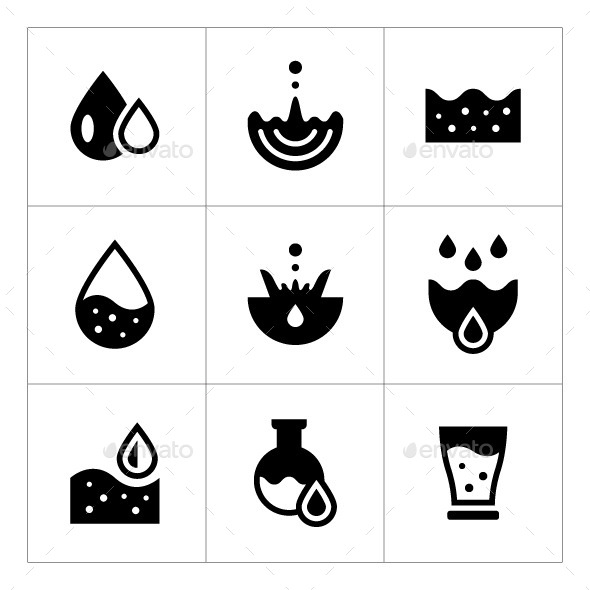 GraphicRiver Set Icons of Water 11869423 GraphicRiver Set Icons of Water 11869423
