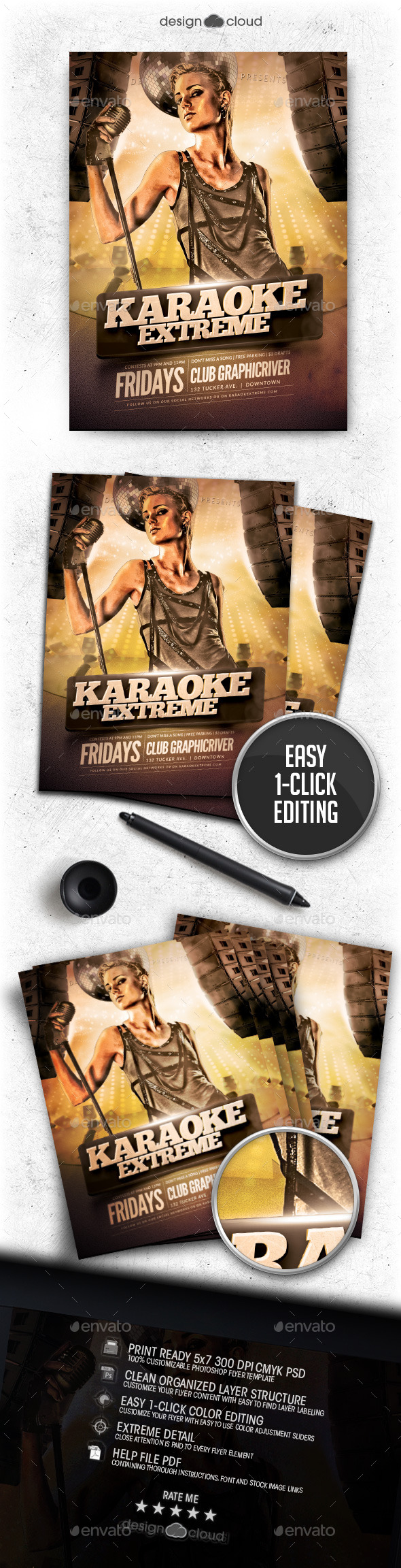 GraphicRiver Karaoke Extreme Flyer Template 11870450 GraphicRiver Karaoke Extreme Flyer Template 11870450