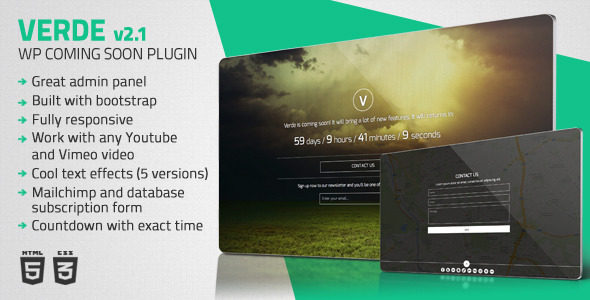 Verde - Responsive WordPress Coming Soon Plugin