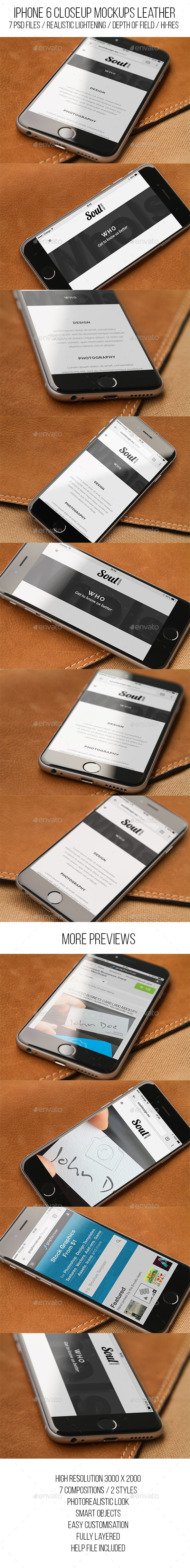 GraphicRiver iPhone 6 Closeup Mockups Leather 11871104 GraphicRiver iPhone 6 Closeup Mockups Leather 11871104