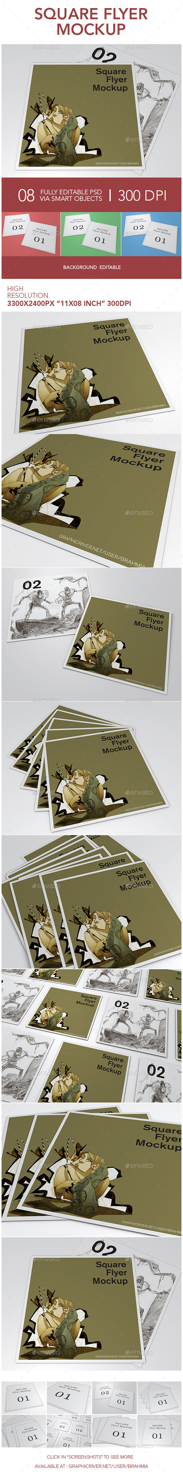 GraphicRiver Square Flyer Mockup 11871106 GraphicRiver Square Flyer Mockup 11871106