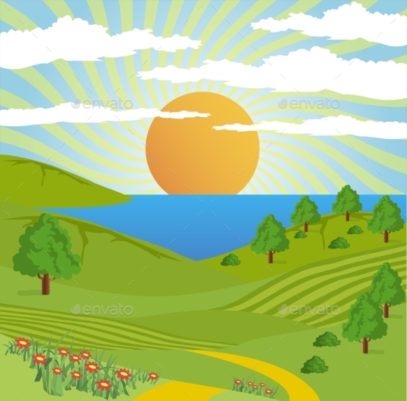 GraphicRiver Abstract Nature Landscape Sun Sky Road 11871137 GraphicRiver Abstract Nature Landscape Sun Sky Road 11871137