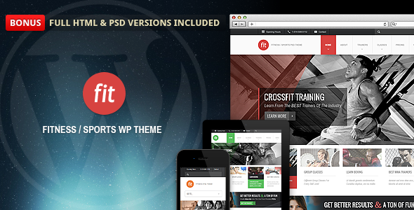 FIT - Fitness/Gym Responsive WordPress Theme