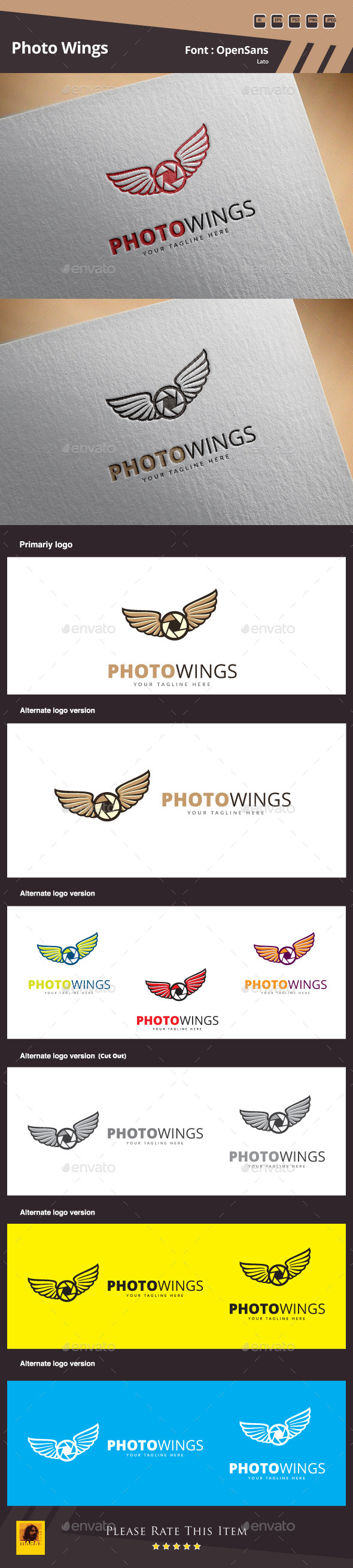 GraphicRiver Photo Wings Logo Template 11871283 GraphicRiver Photo Wings Logo Template 11871283