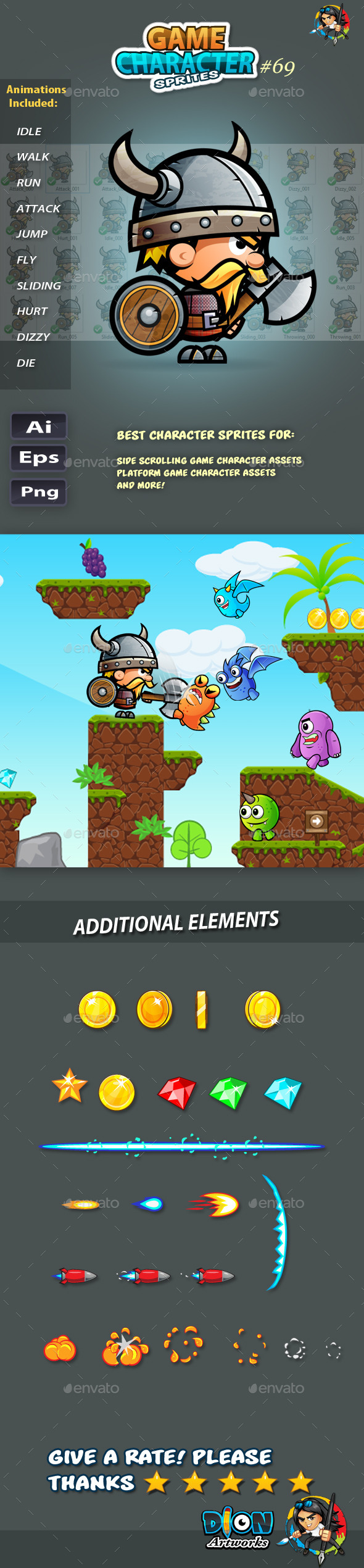 GraphicRiver Viking Warrior 2D Game Character Sprites 69 11871941 GraphicRiver Viking Warrior 2D Game Character Sprites 69 11871941